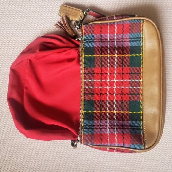 Coach Vintage Y2K Demi Shoulder Tartan Plaid Wool Purse - Picture 10 of 13